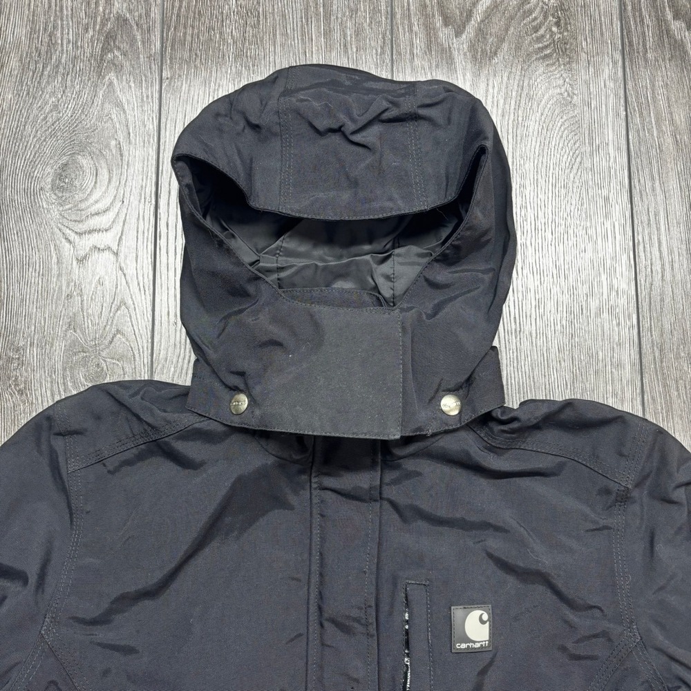 Carhartt Women Black Waterproof Breathable Hooded Jacket WJ002 BLK Small Regular - Picture 3 of 9